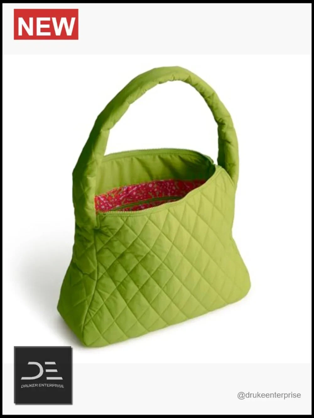 Featherweight Recycled Nylon Hobo Tote Bag Zip Closure